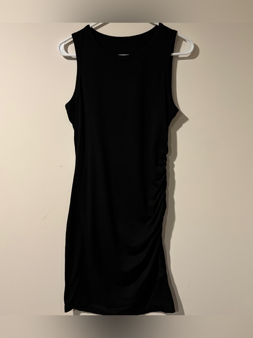 SHEIN Black Bodycon Dress with Ruched Detail Mini Dress Size: L